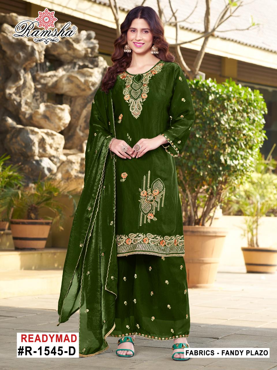 R 1545 Nx Ramsha Fandy Pakistani Readymade Suits Supplier India