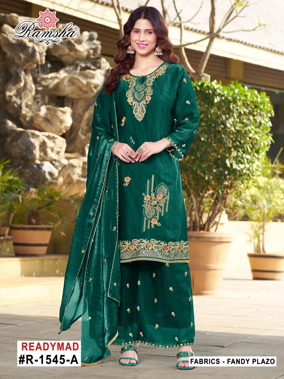 R 1545 Nx Ramsha Fandy Pakistani Readymade Suits Supplier India