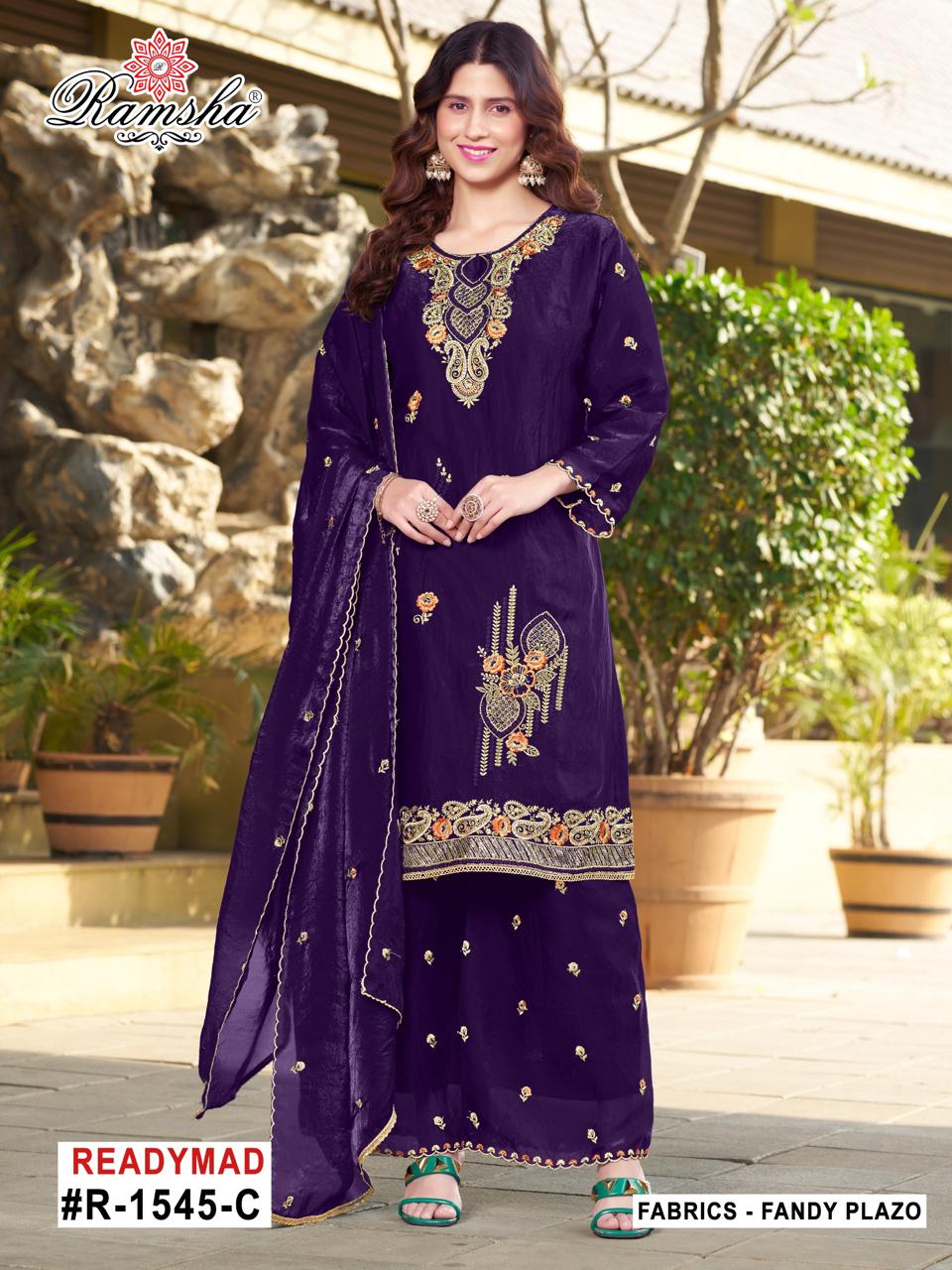 R 1545 Nx Ramsha Fandy Pakistani Readymade Suits Supplier India