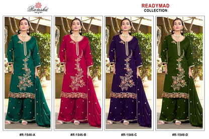 R 1546 Nx Ramsha Fandy Pakistani Readymade Suits Wholesaler