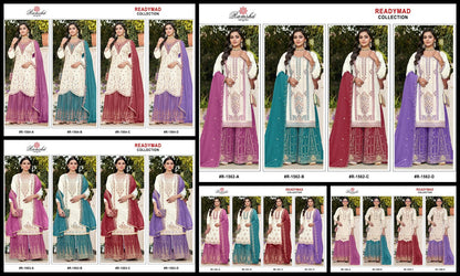 R 1560 To 1564 Ramsha Crunchy Pakistani Readymade Suits Wholesale Price