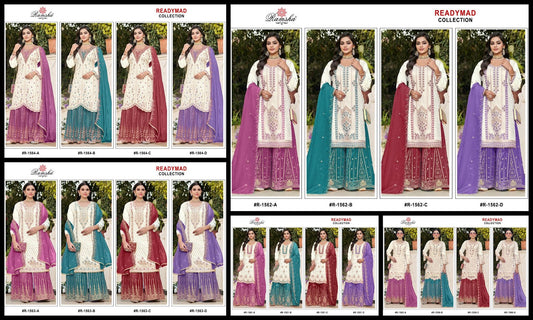 R 1560 To 1564 Ramsha Crunchy Pakistani Readymade Suits Wholesale Price