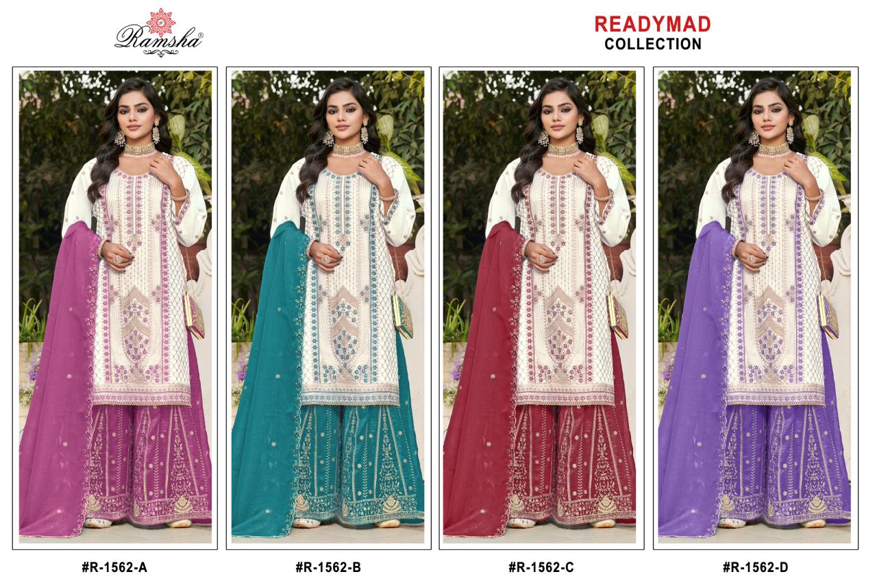 R 1560 To 1564 Ramsha Crunchy Pakistani Readymade Suits Wholesale Price