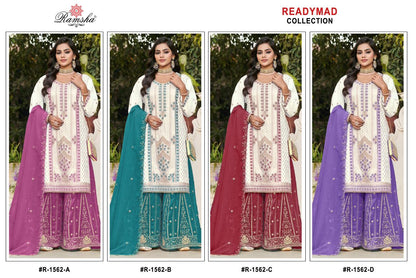 R 1560 To 1564 Ramsha Crunchy Pakistani Readymade Suits Wholesale Price
