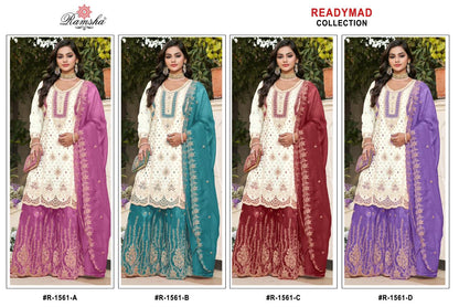 R 1560 To 1564 Ramsha Crunchy Pakistani Readymade Suits Wholesale Price