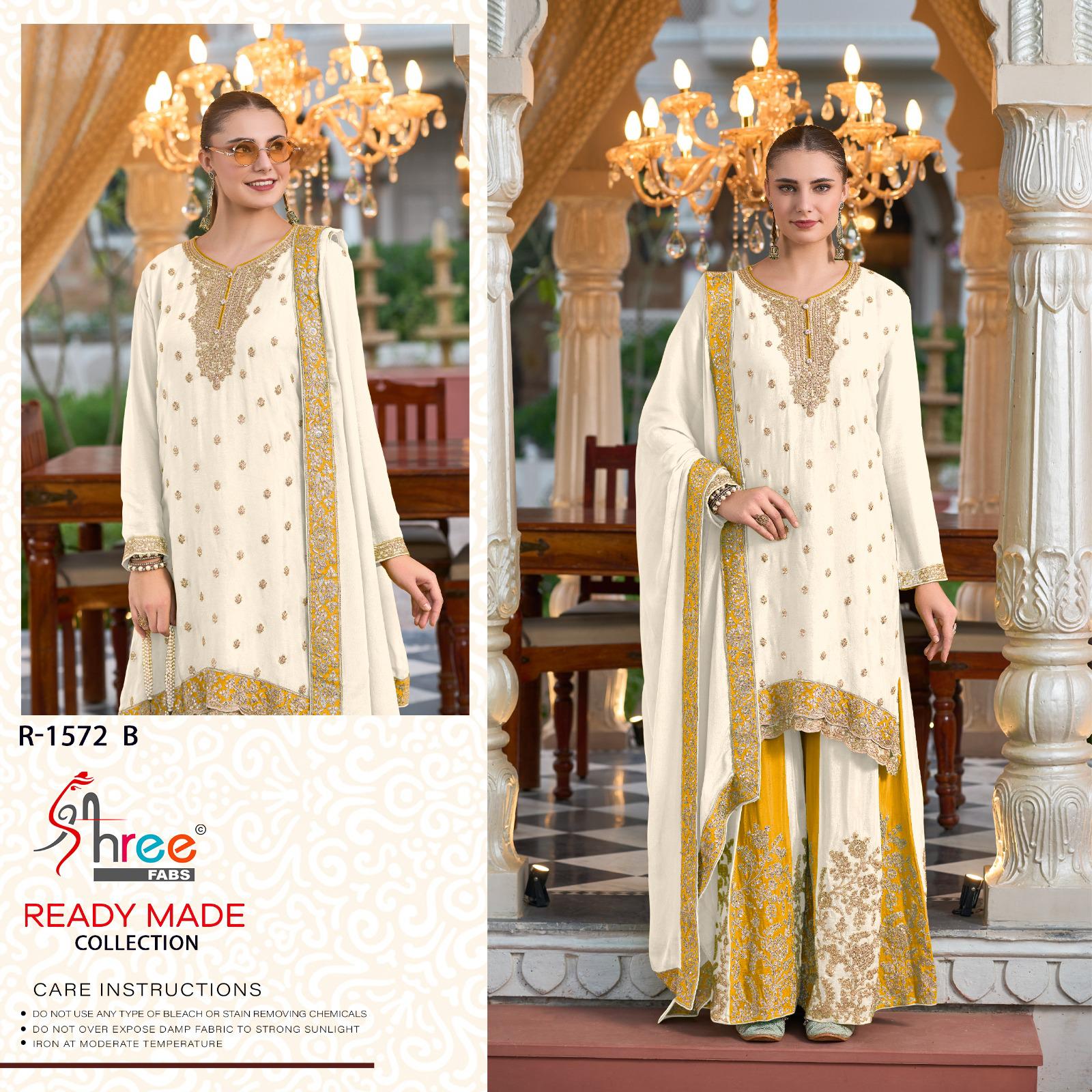 R 1572 Abcd Shree Fabs Chinon Silk Pakistani Readymade Suits Supplier Gujarat