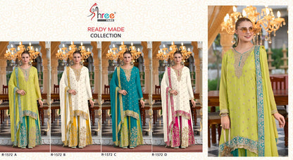 R 1572 Shree Fabs Chinon Pakistani Readymade Suits Exporter Ahmedabad