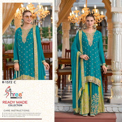 R 1572 Shree Fabs Chinon Pakistani Readymade Suits Exporter Ahmedabad