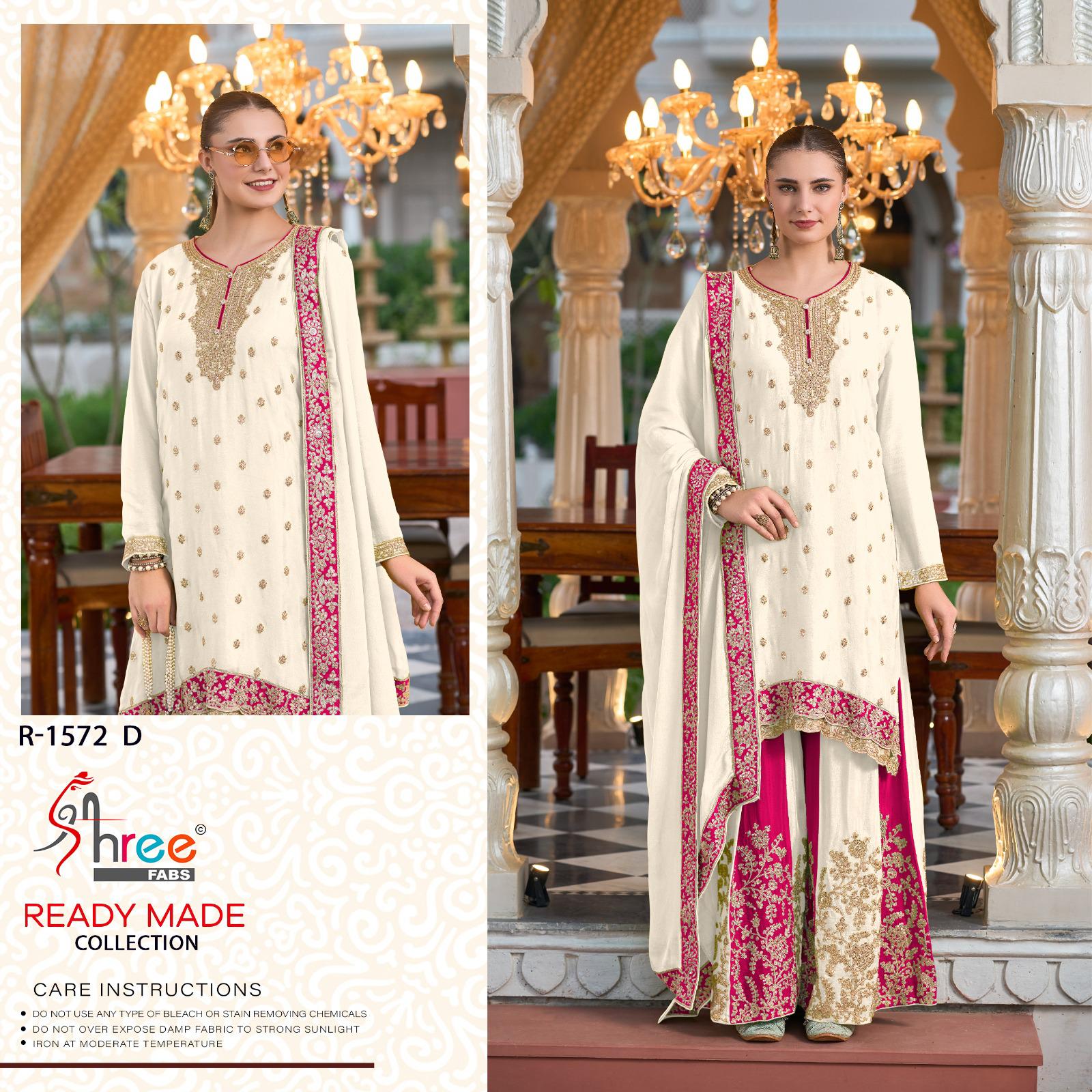 R 1572 Shree Fabs Chinon Pakistani Readymade Suits Exporter Ahmedabad