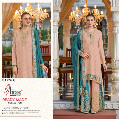 R 1574 Shree Fabs Chinon Pakistani Readymade Suits Wholesaler Ahmedabad