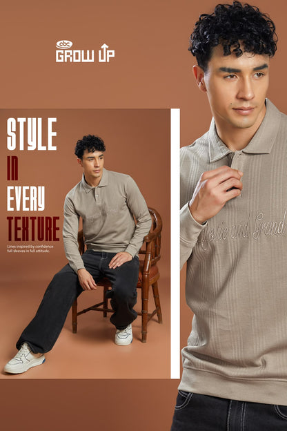 R 1577 Full Sleeves Growup Interlock Mens Tshirts Wholesale