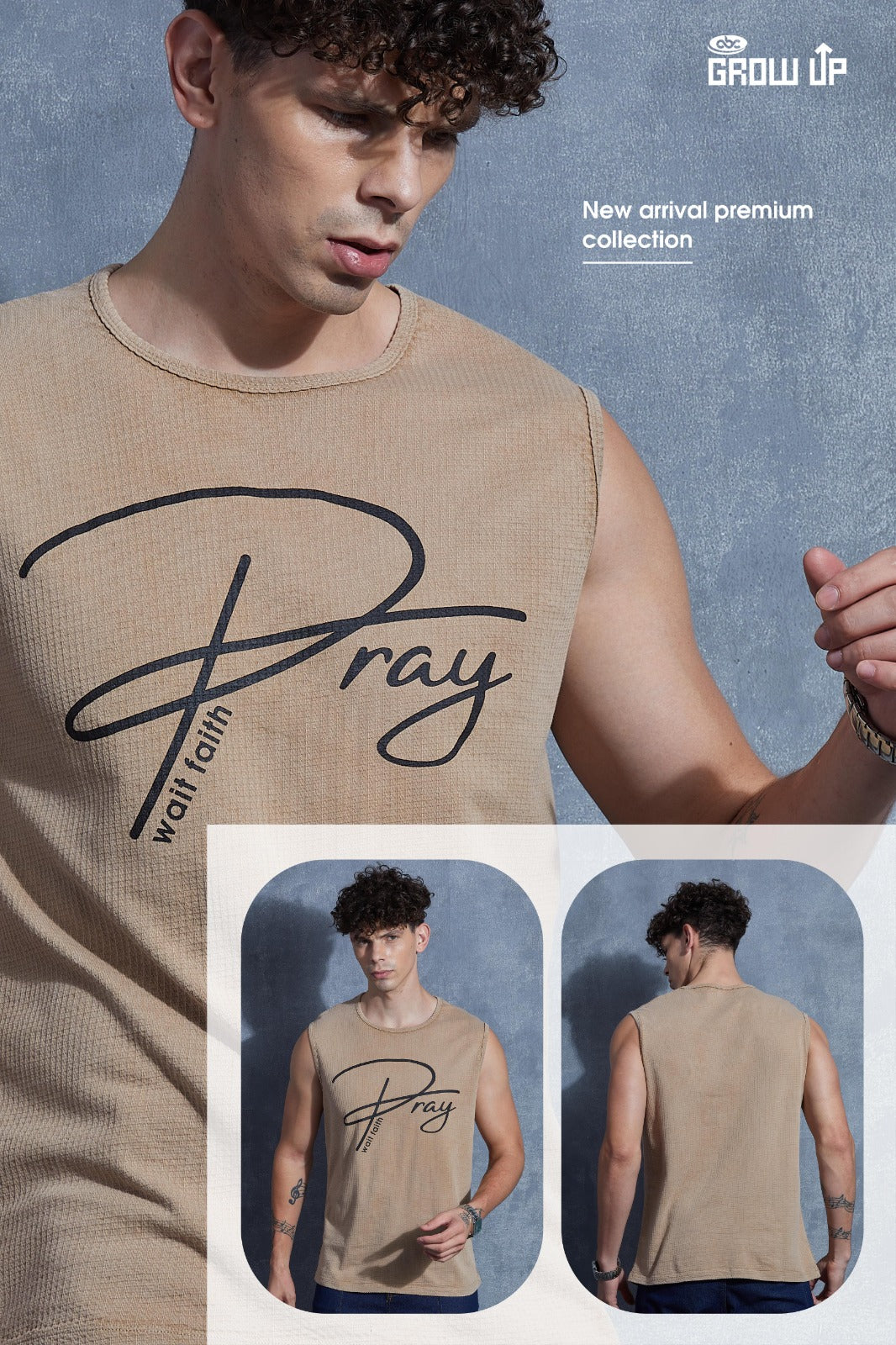 R 1595 Acid Wash Growup Mens Tank Top Wholesaler Gujarat