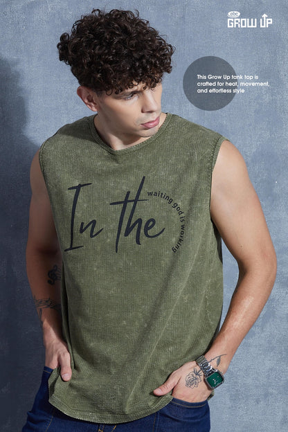 R 1595 Acid Wash Growup Mens Tank Top Wholesaler Gujarat