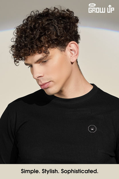 R 1598 Hand Rib Growup Knit Mens Tshirts Exporter Ahmedabad