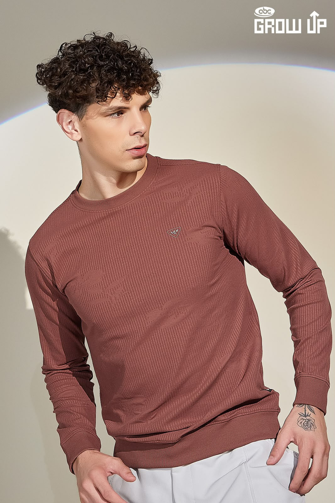 R 1598 Hand Rib Growup Knit Mens Tshirts Exporter Ahmedabad