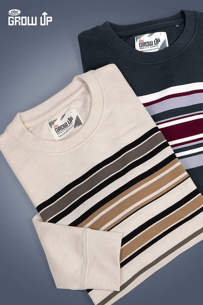R 1603 Stripes Growup Looper Mens Tshirts Manufacturer