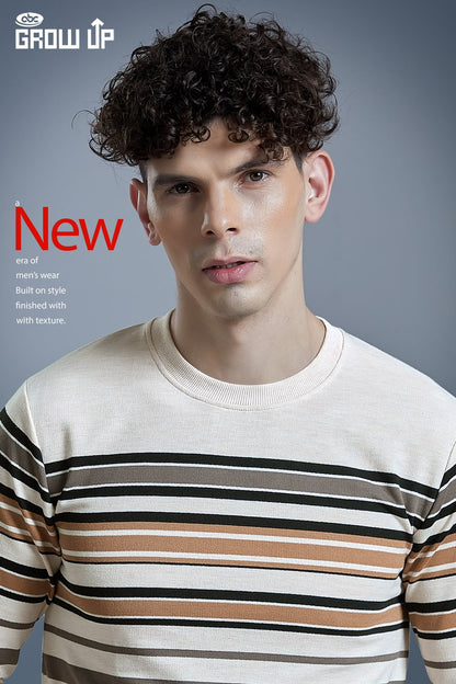 R 1603 Stripes Growup Looper Mens Tshirts Manufacturer