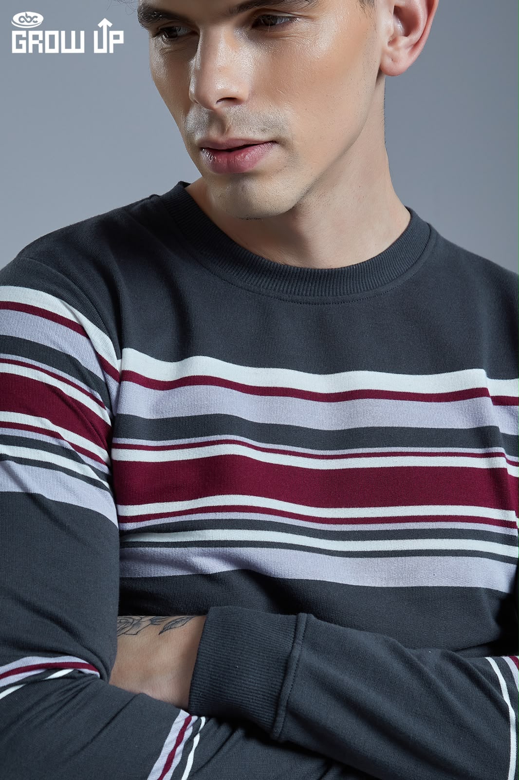 R 1603 Stripes Growup Looper Mens Tshirts Manufacturer