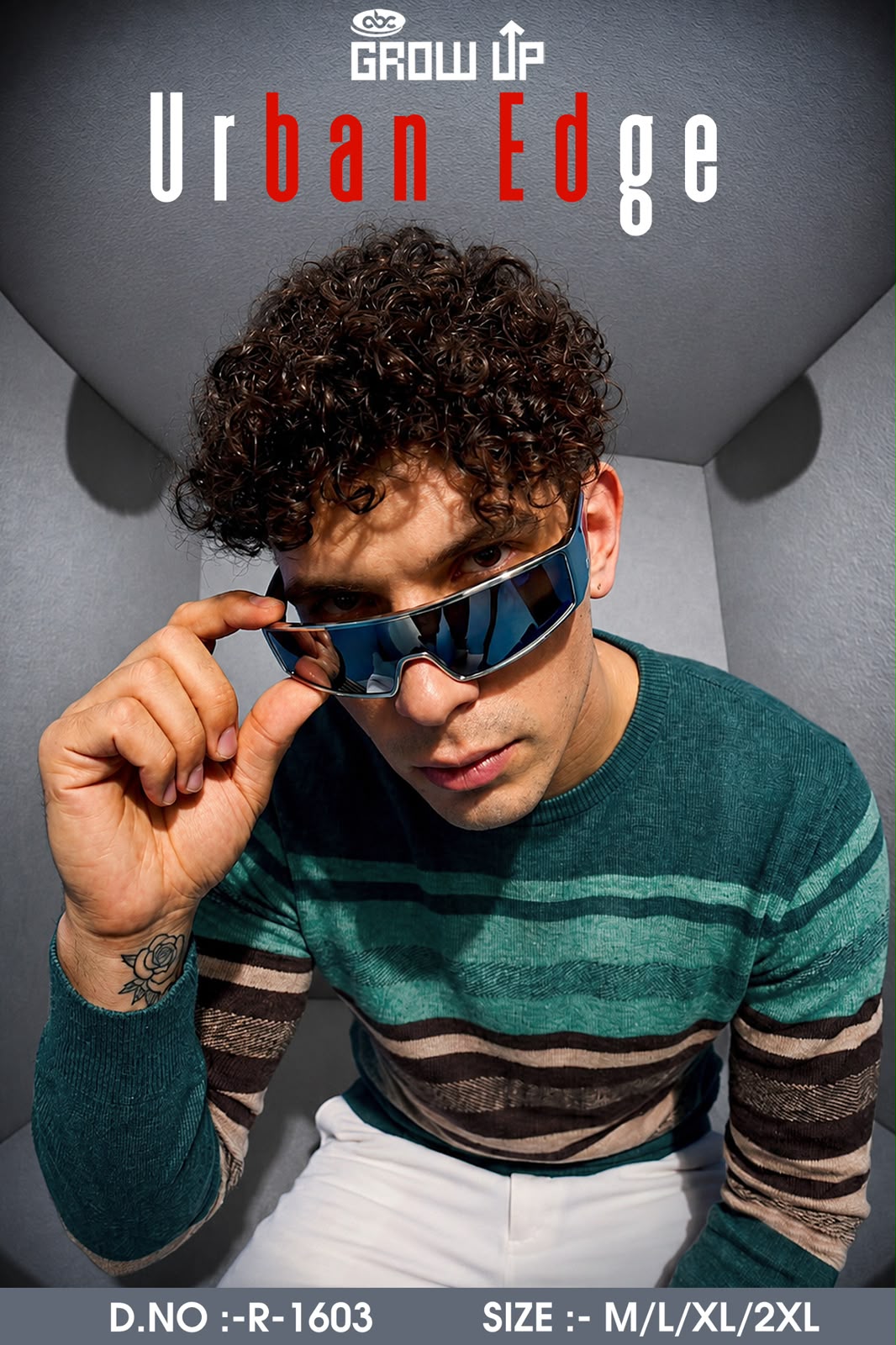 R 1603 Stripes Growup Looper Mens Tshirts Manufacturer