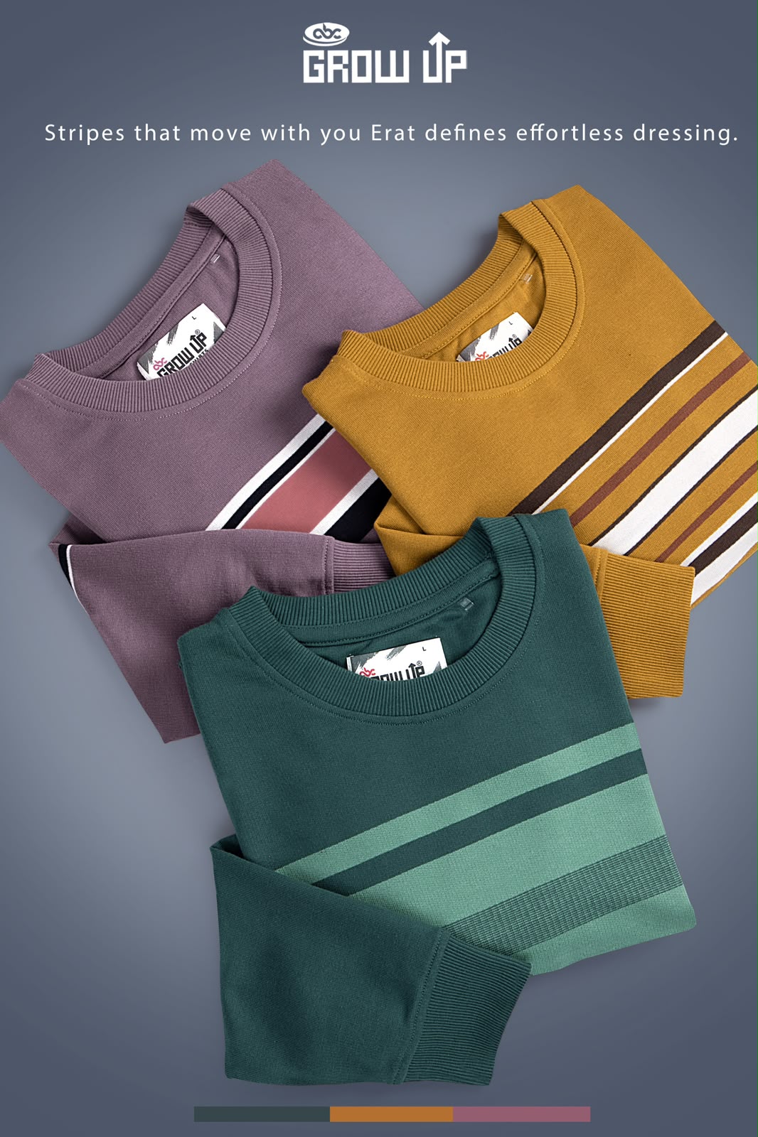 R 1603 Stripes Growup Looper Mens Tshirts Manufacturer