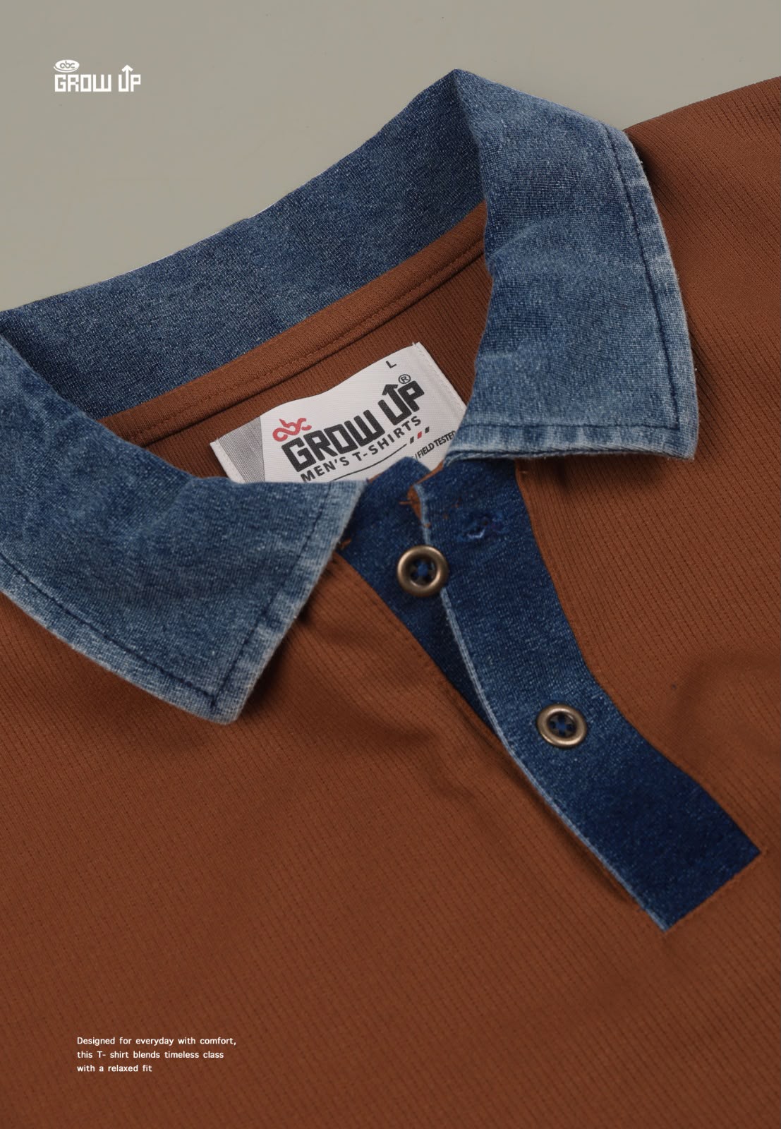R 1610 Denim Collar Growup Interlock Mens Tshirts Supplier