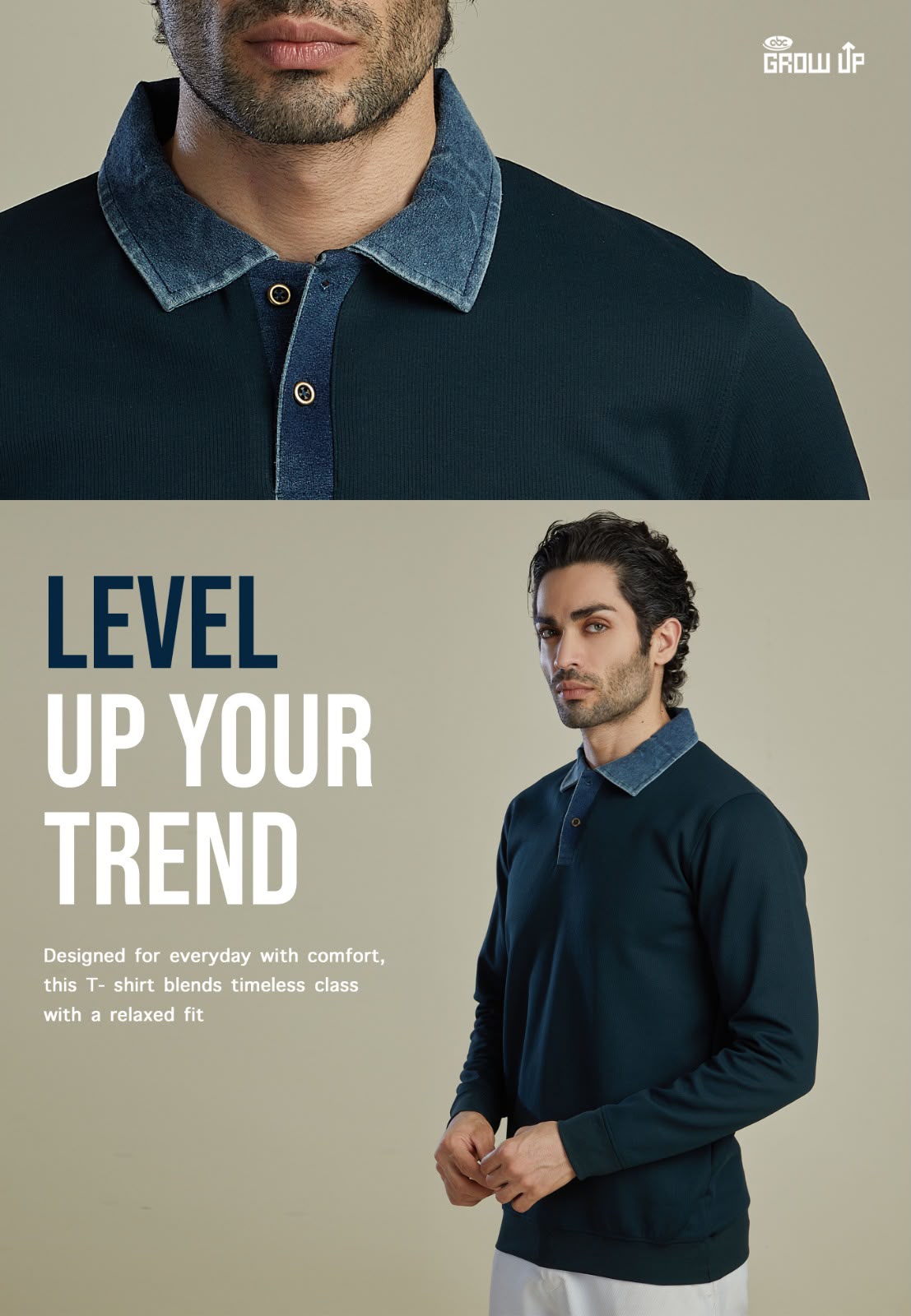 R 1610 Denim Collar Growup Interlock Mens Tshirts Supplier