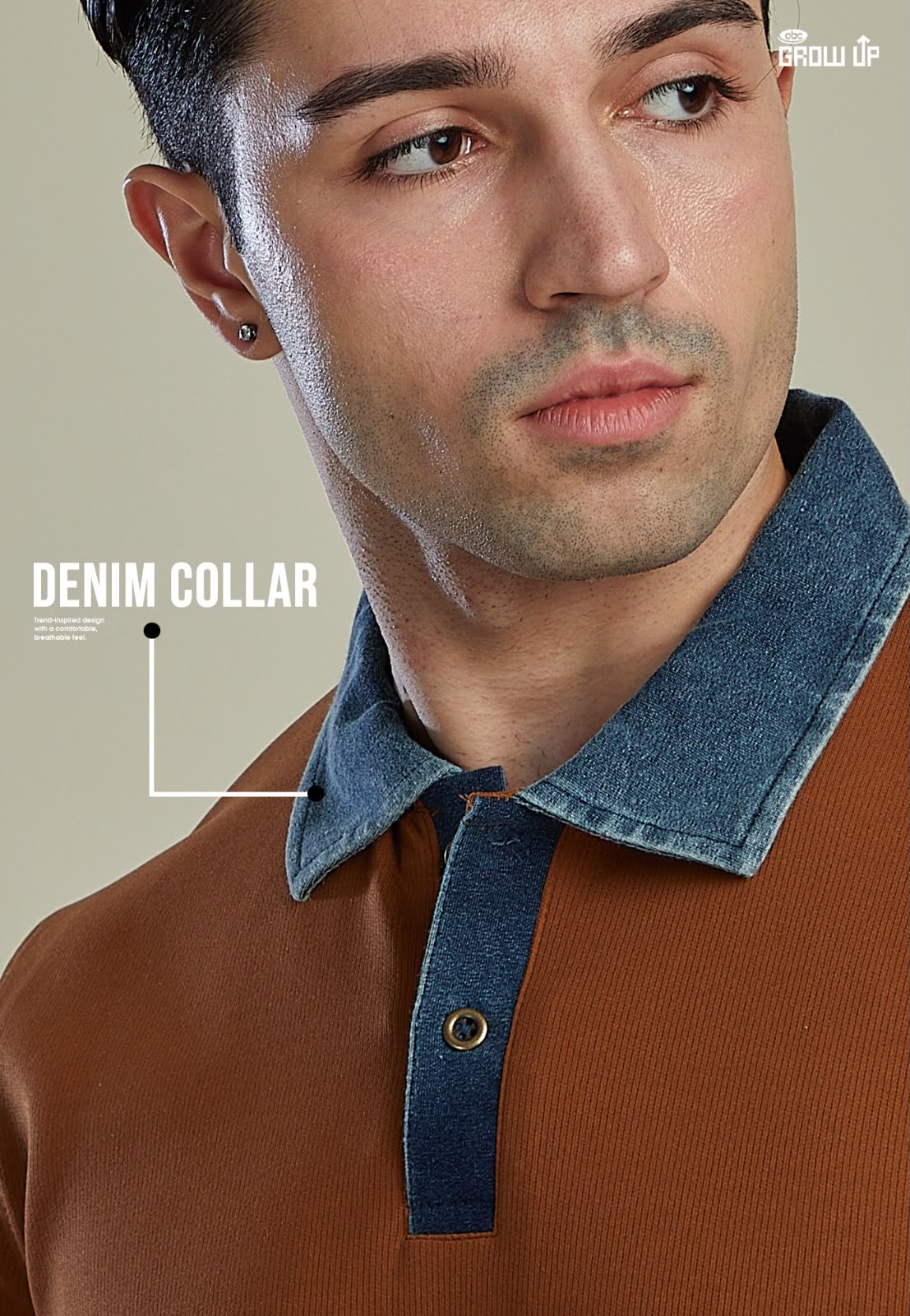 R 1610 Denim Collar Growup Interlock Mens Tshirts Supplier