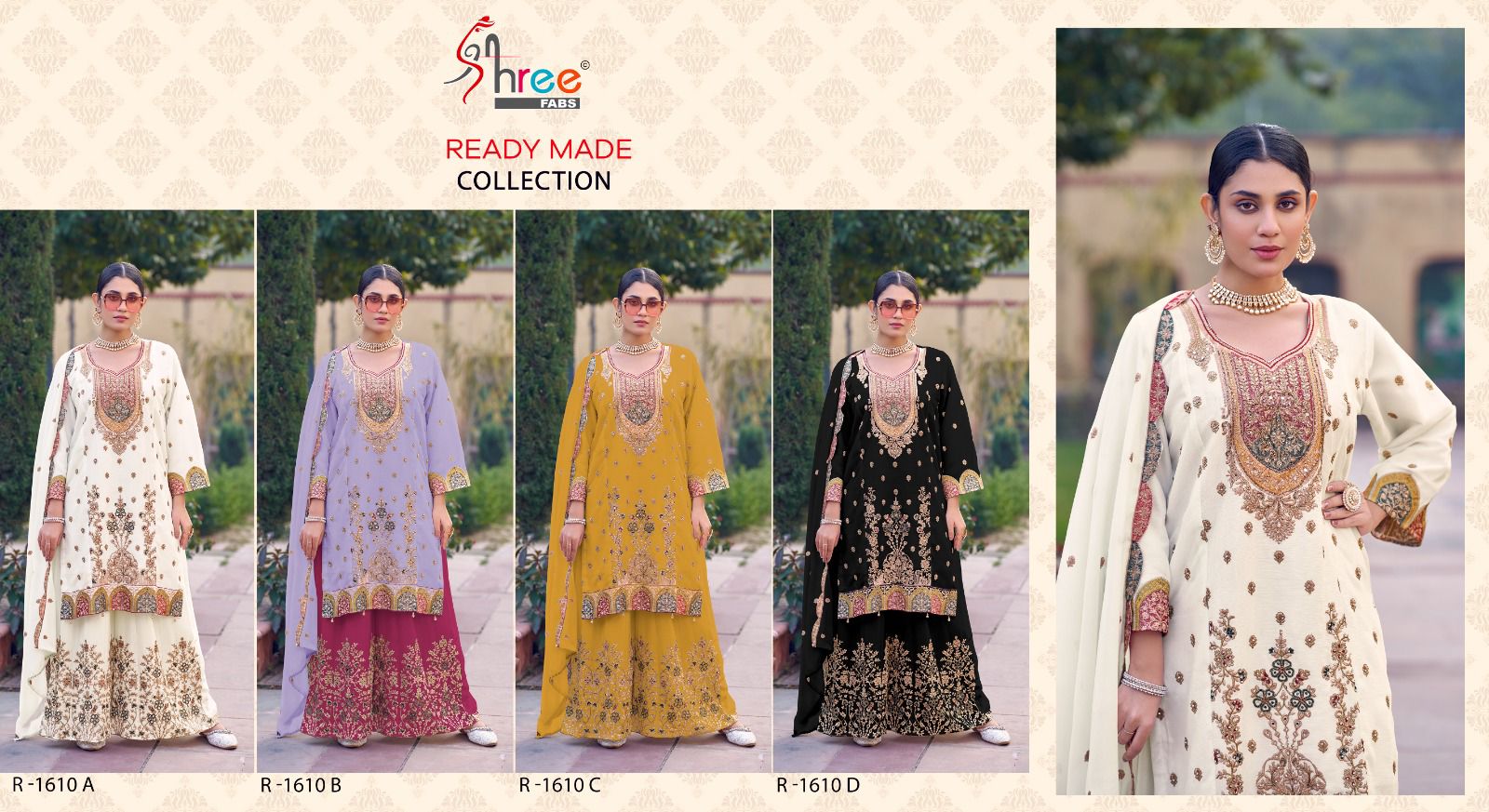 R 1610 Shree Fabs Chinon Pakistani Readymade Suits Manufacturer Ahmedabad