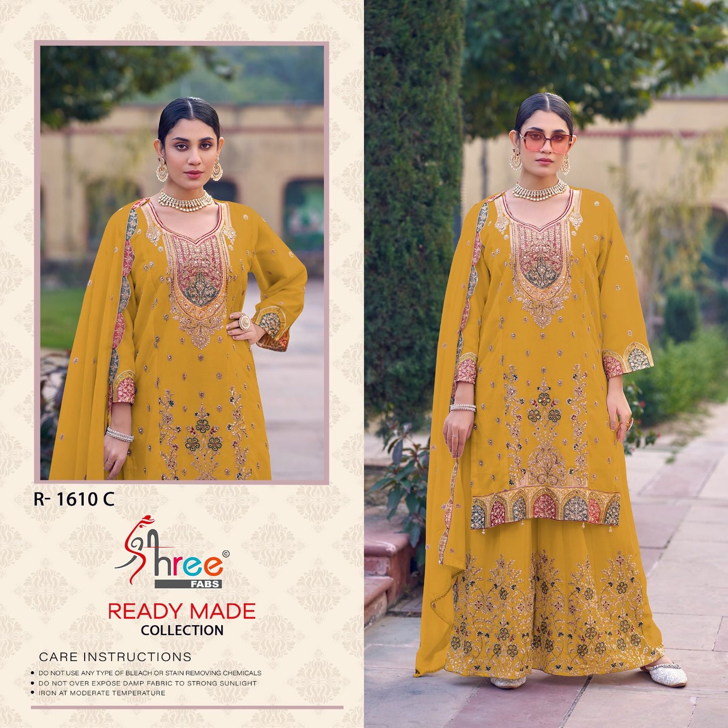R 1610 Shree Fabs Chinon Pakistani Readymade Suits Manufacturer Ahmedabad