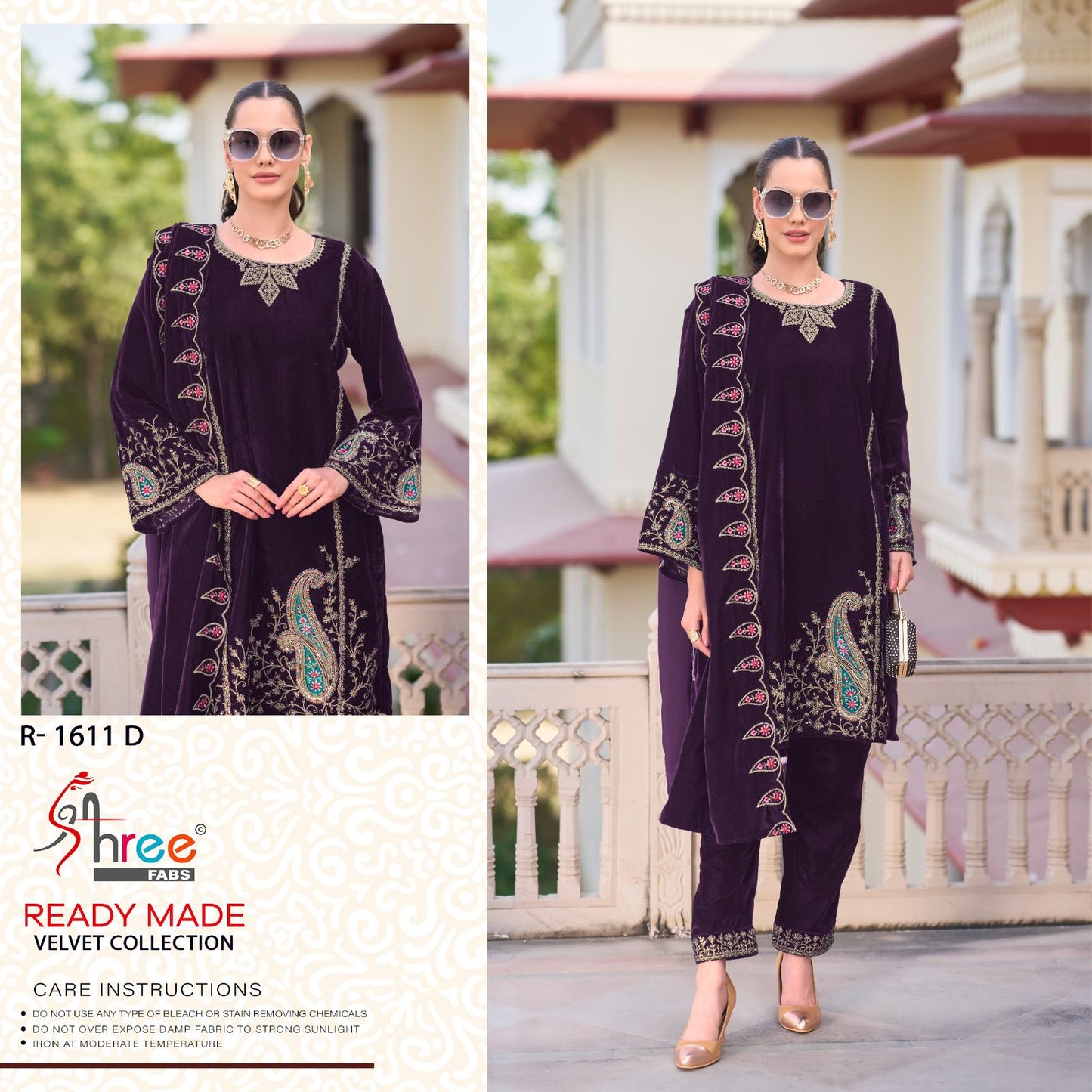 R 1611 Shree Fabs Readymade Velvet Suits Wholesaler India