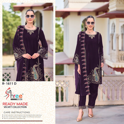 R 1611 Shree Fabs Readymade Velvet Suits Wholesaler India