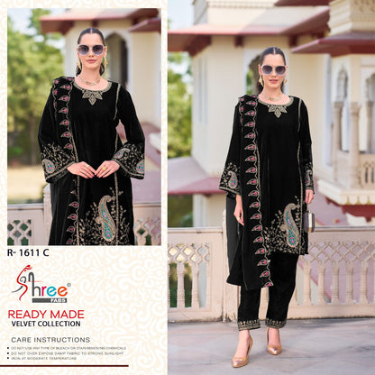 R 1611 Shree Fabs Readymade Velvet Suits Wholesaler India