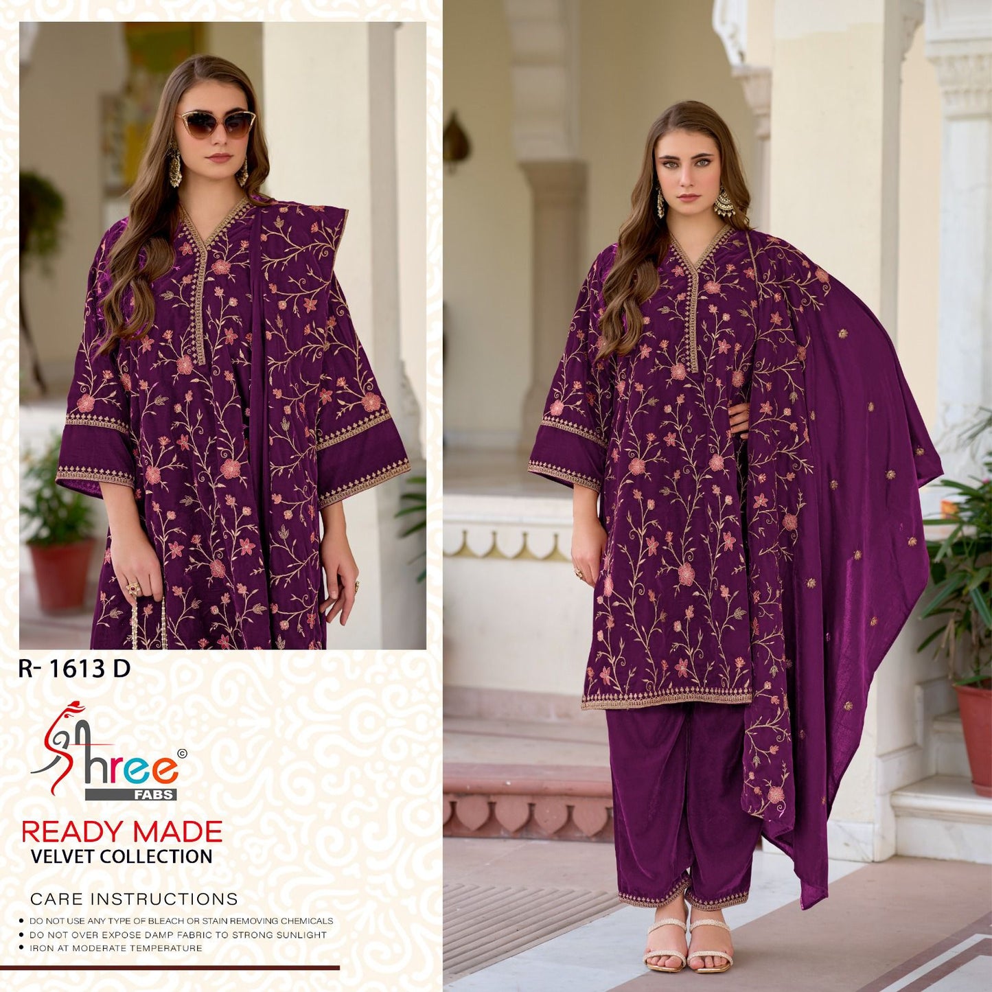 R 1613 Shree Fabs Readymade Velvet Suits Manufacturer Gujarat