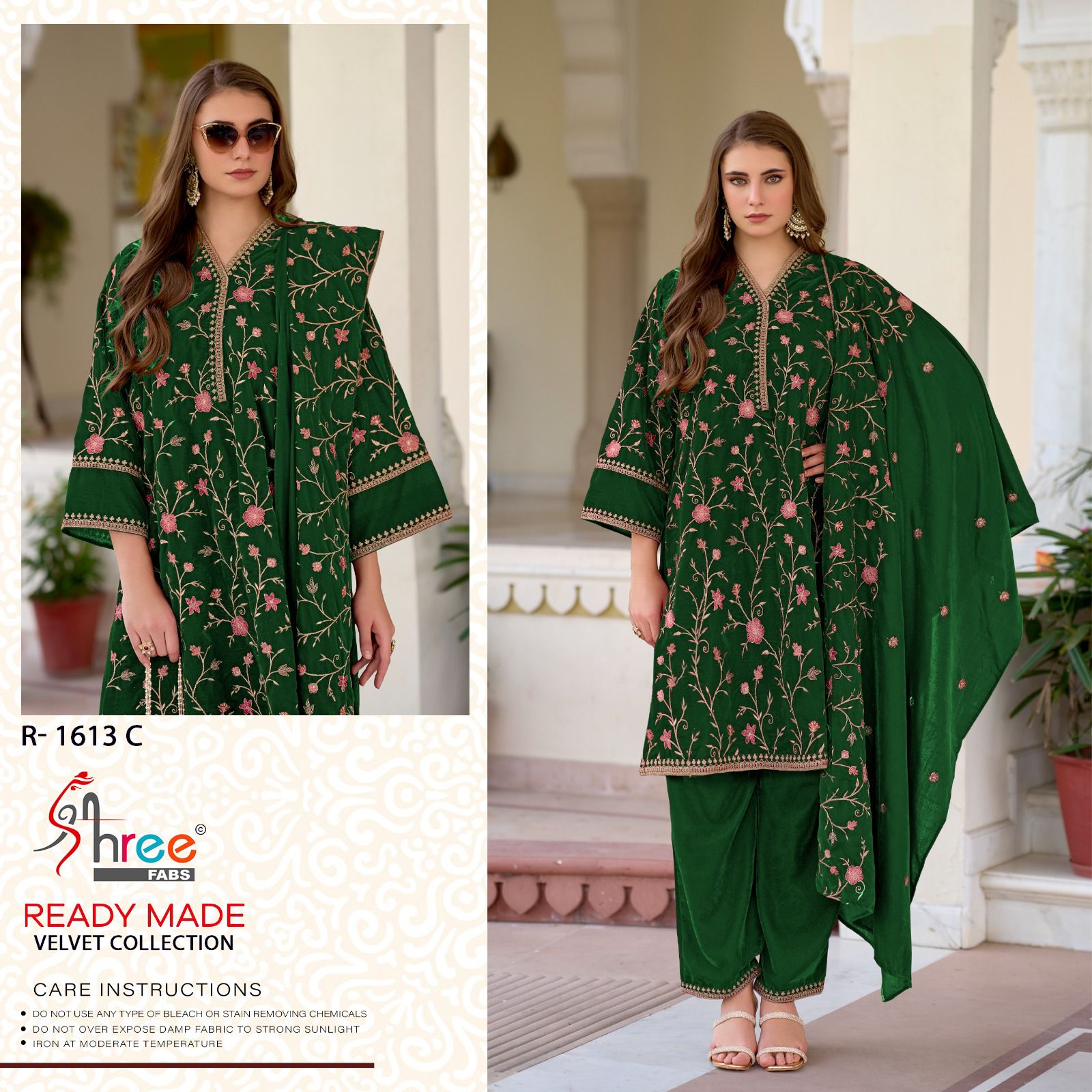 R 1613 Shree Fabs Readymade Velvet Suits Manufacturer Gujarat