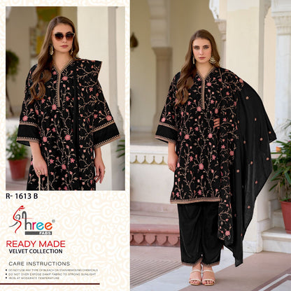 R 1613 Shree Fabs Readymade Velvet Suits Manufacturer Gujarat