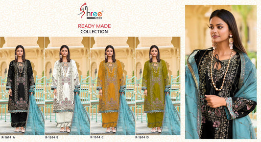 R 1614 Shree Fabs Organza Pakistani Readymade Suits Supplier