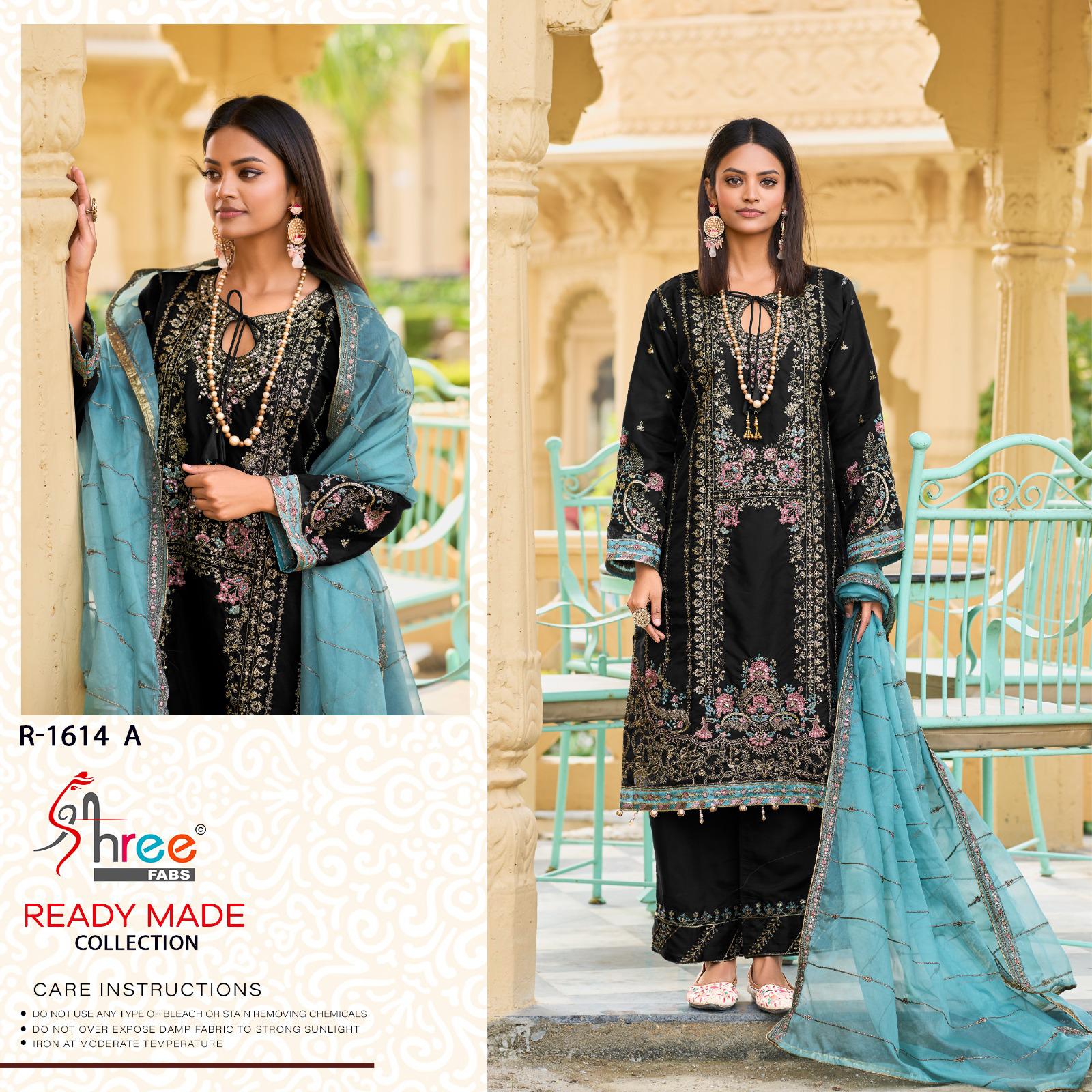 R 1614 Shree Fabs Organza Pakistani Readymade Suits Supplier
