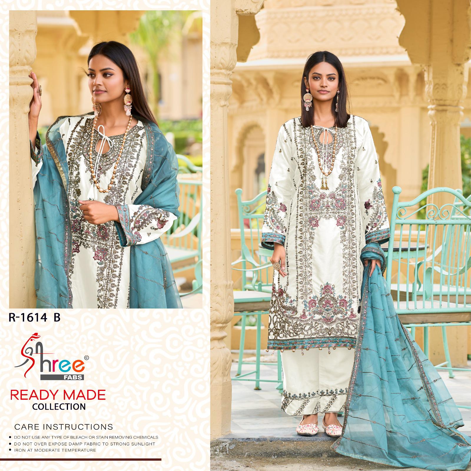 R 1614 Shree Fabs Organza Pakistani Readymade Suits Supplier