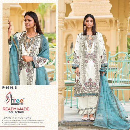 R 1614 Shree Fabs Organza Pakistani Readymade Suits Supplier