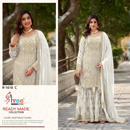 R 1616 Shree Fabs Chiffon Pakistani Readymade Suits Supplier Ahmedabad