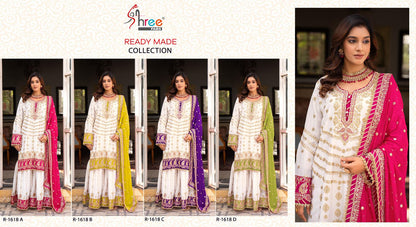 R 1618 Shree Fabs Chinon Pakistani Readymade Suits Supplier Ahmedabad