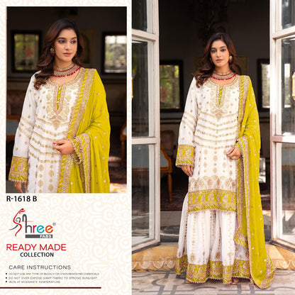 R 1618 Shree Fabs Chinon Pakistani Readymade Suits Supplier Ahmedabad