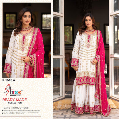 R 1618 Shree Fabs Chinon Pakistani Readymade Suits Supplier Ahmedabad