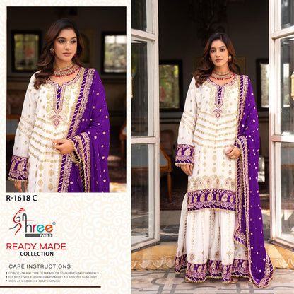 R 1618 Shree Fabs Chinon Pakistani Readymade Suits Supplier Ahmedabad