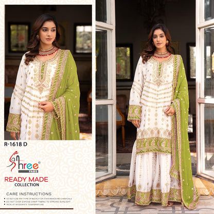 R 1618 Shree Fabs Chinon Pakistani Readymade Suits Supplier Ahmedabad