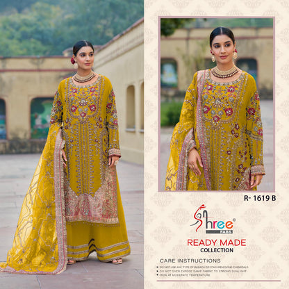 R 1619 Shree Fabs Organza Pakistani Readymade Suits Wholesaler India