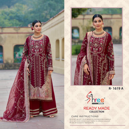 R 1619 Shree Fabs Organza Pakistani Readymade Suits Wholesaler India