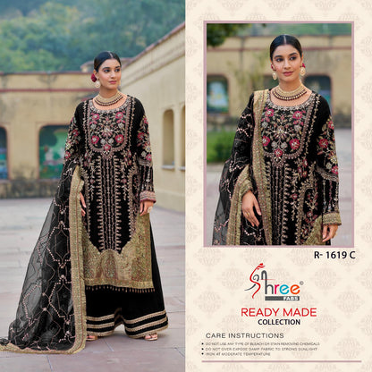 R 1619 Shree Fabs Organza Pakistani Readymade Suits Wholesaler India
