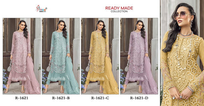 R 1621 Shree Fabs Organza Pakistani Readymade Suits Manufacturer India