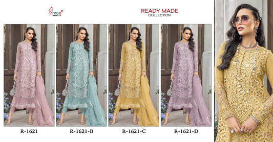 R 1621 Shree Fabs Organza Pakistani Readymade Suits Manufacturer India